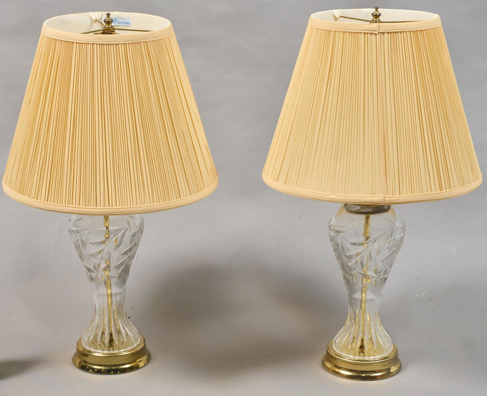 Pair of Vintage Glass Table Lamps (1 of 5)