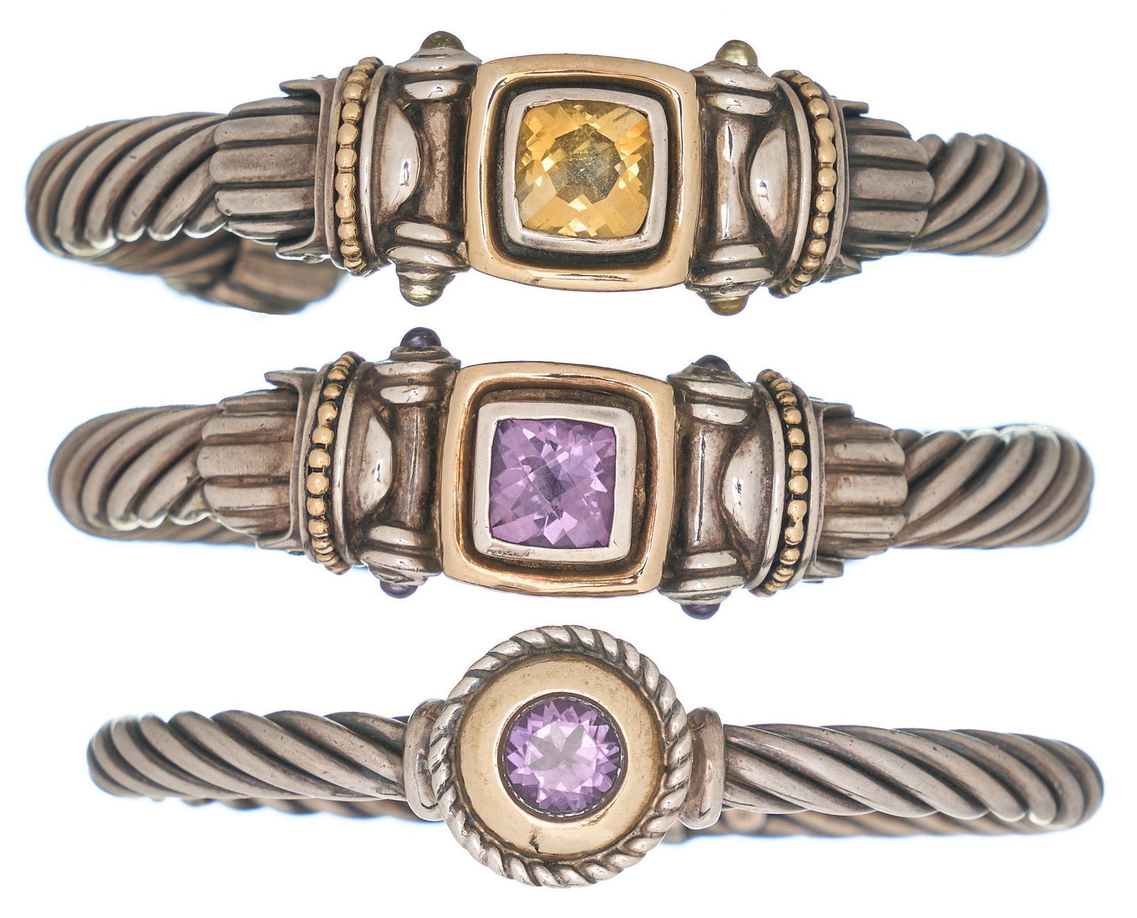 S. Benham Sterling Silver Amethyst Cable Bracelets (1 of 5)