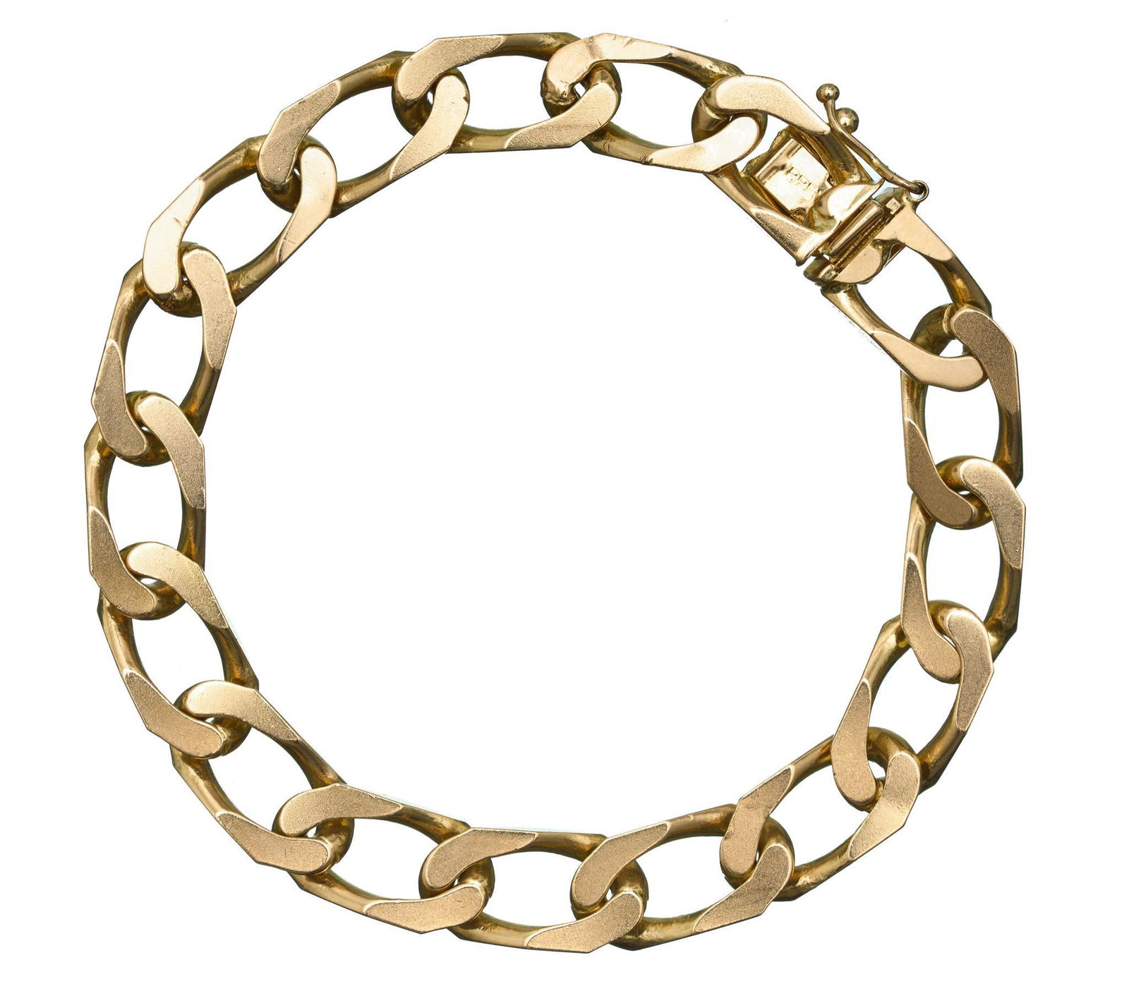 Italian 14K Gold Curb Link Bracelet (1 of 4)