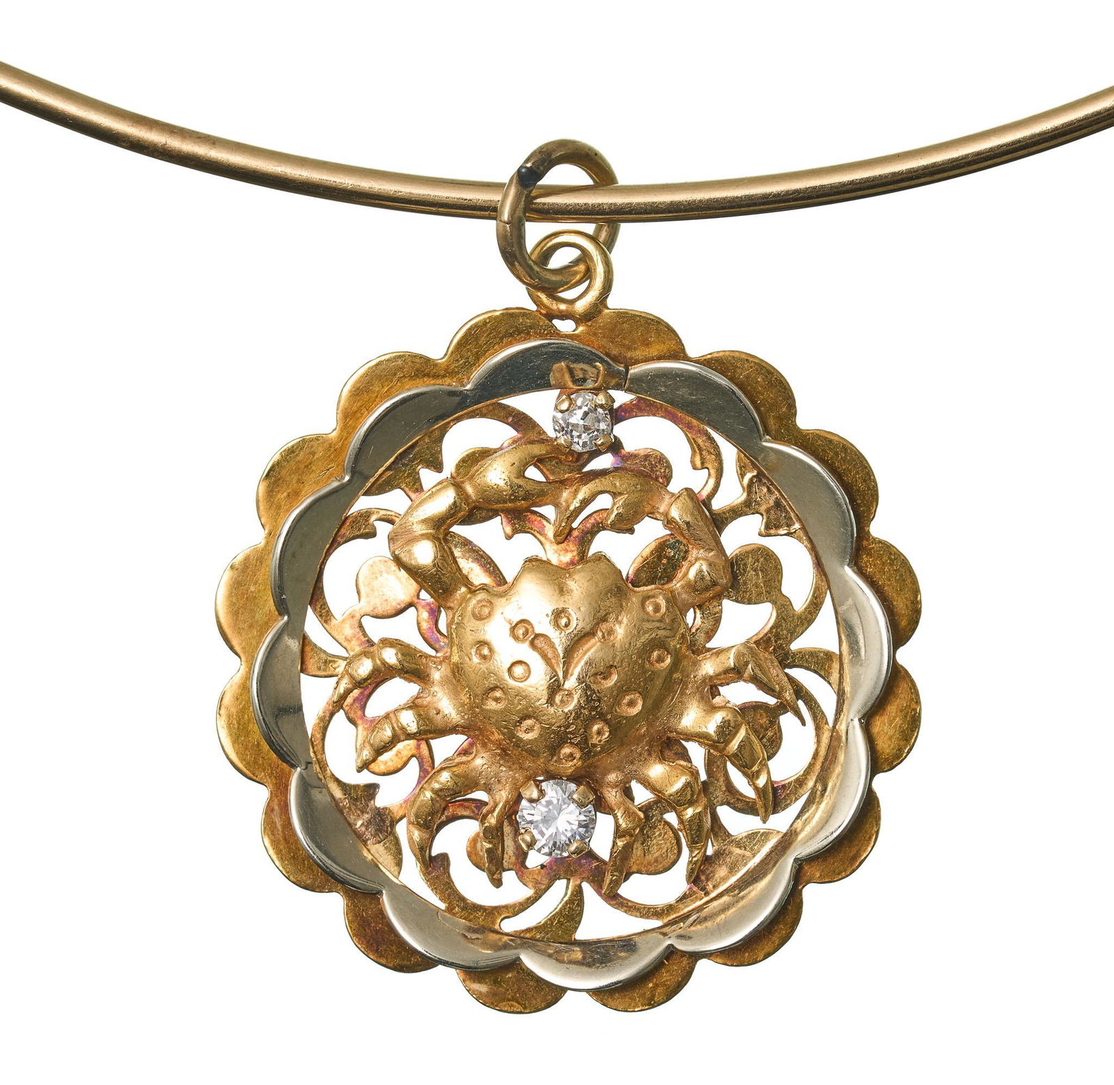 Zodiac Cancer 18k Gold Pendant Wire Necklace (1 of 5)