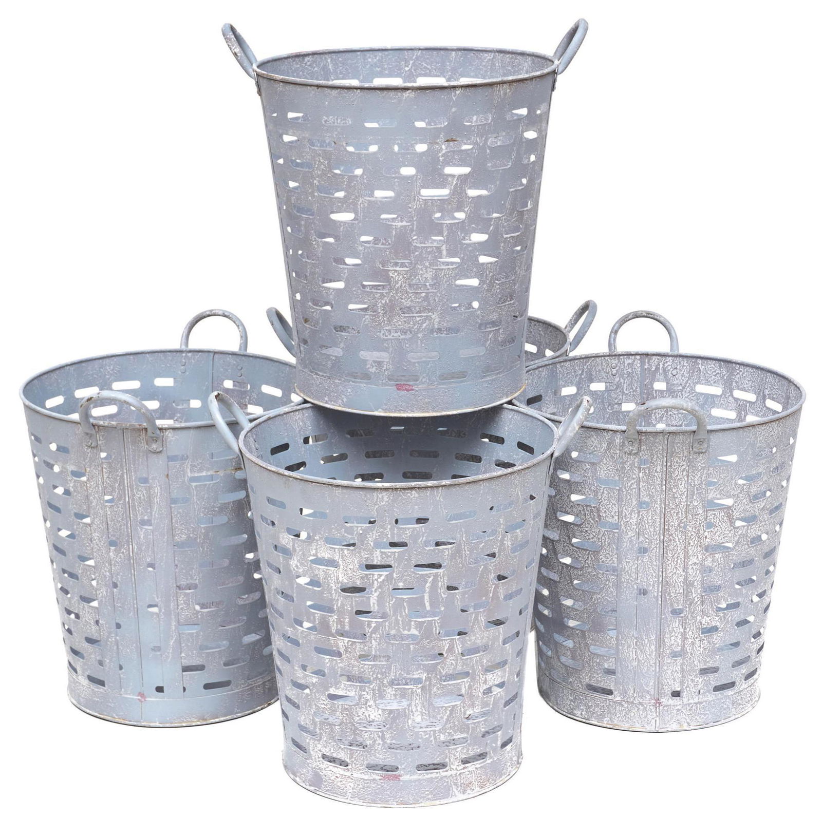 Lot of 5 Vintage Galvanized Oyster Buckets (1 of 3)