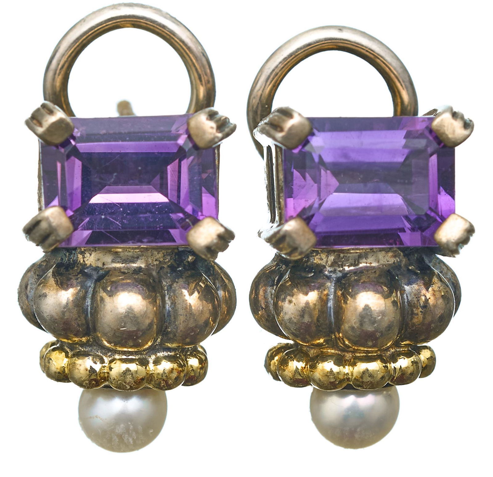 Lagos Caviar 18K Gold Sterling Amethyst Earrings (1 of 3)