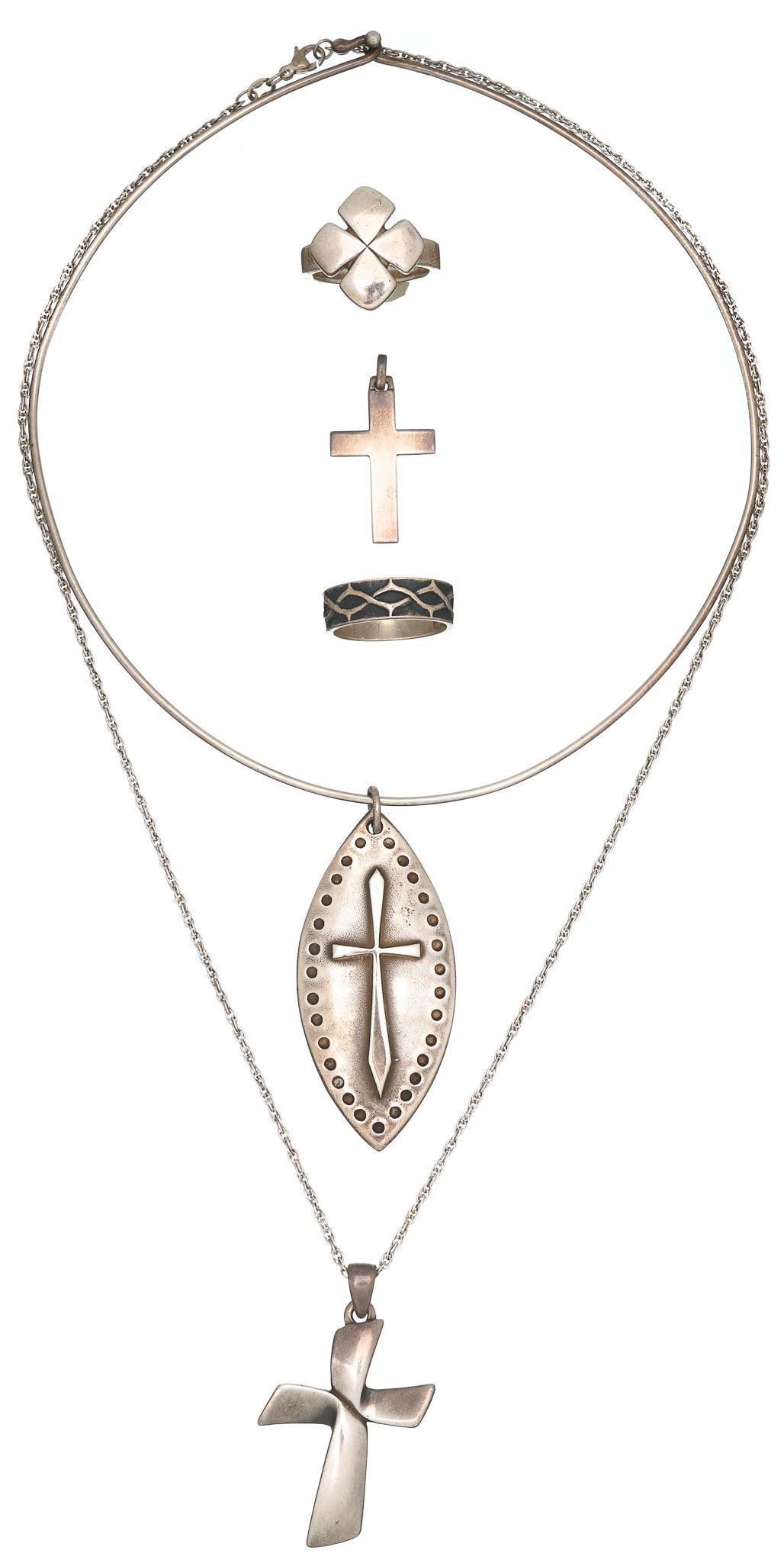 James Avery Sterling Cross Pendants and Rings Lot (1 of 5)