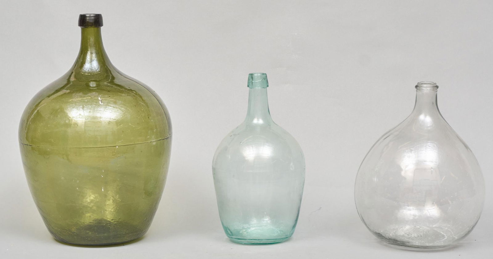 Collection of 3 Vintage Hand Blown Glass Carboys (1 of 8)