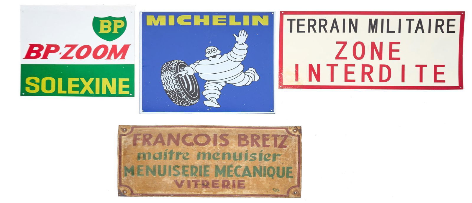 Lot of 4 Metal Repro. Auto. Signs, To Include Michelin (1 of 4)
