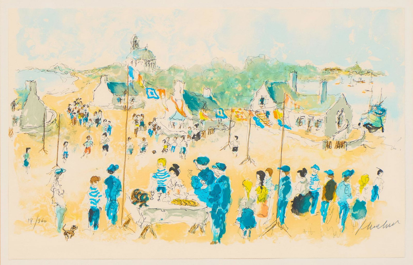 Urbain Huchet (b. 1930, FRA), "Fete a Chausey", 1989 (1 of 6)