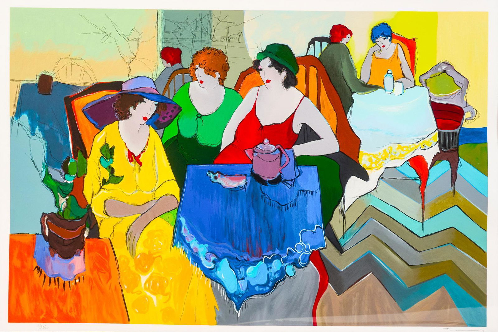 Itzchak Tarkay (1935-2012), "Marjorie's Secret" (1 of 6)