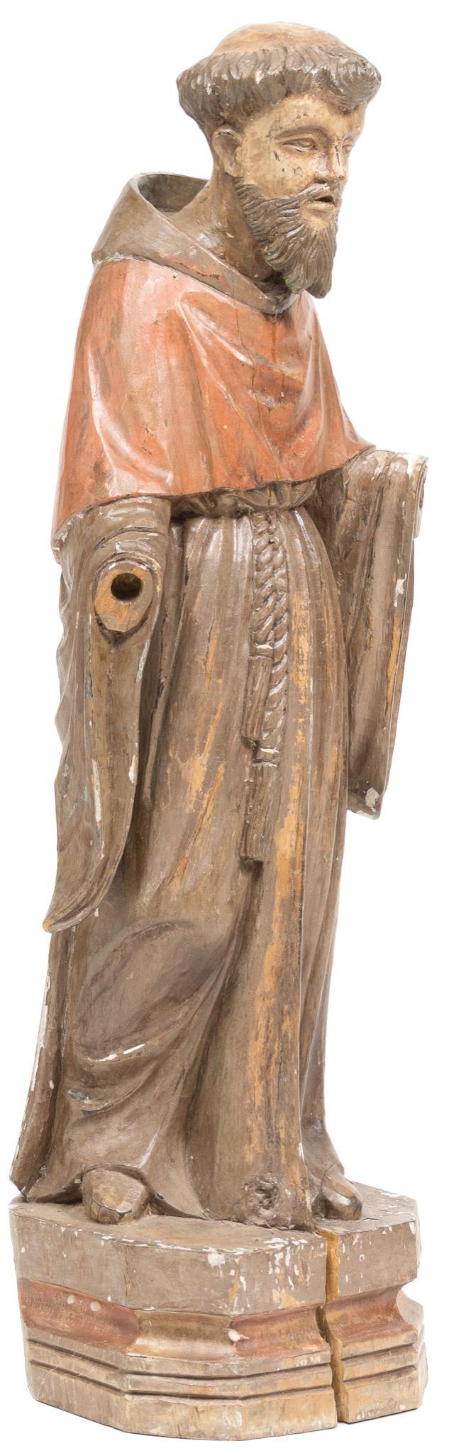 20th C. Mexican Folk Art Santos, Monk with birds (1 of 7)