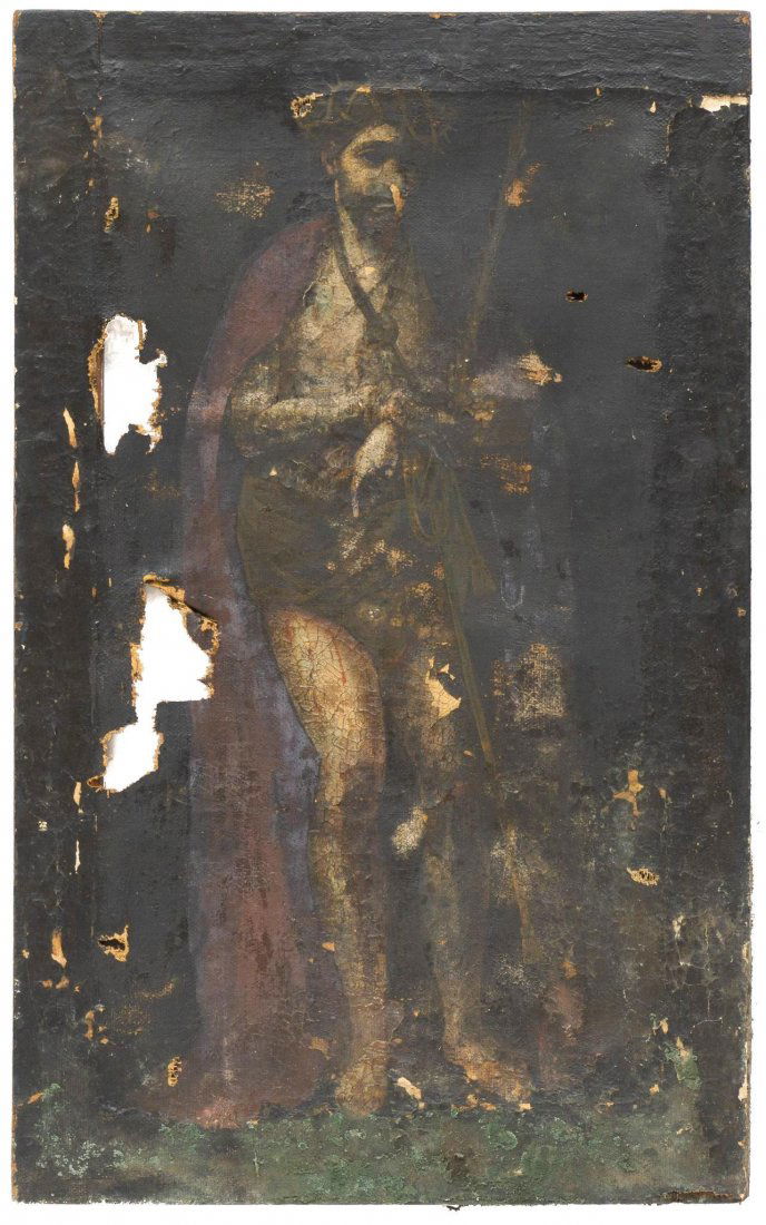 Spanish Colonial Era Retablo, Christ (1 of 2)