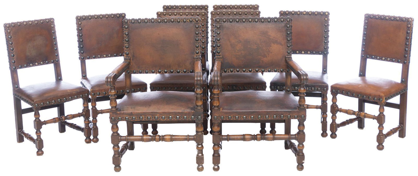 Set of 10 Spanish Colonial Style Dining Chairs (1 of 4)