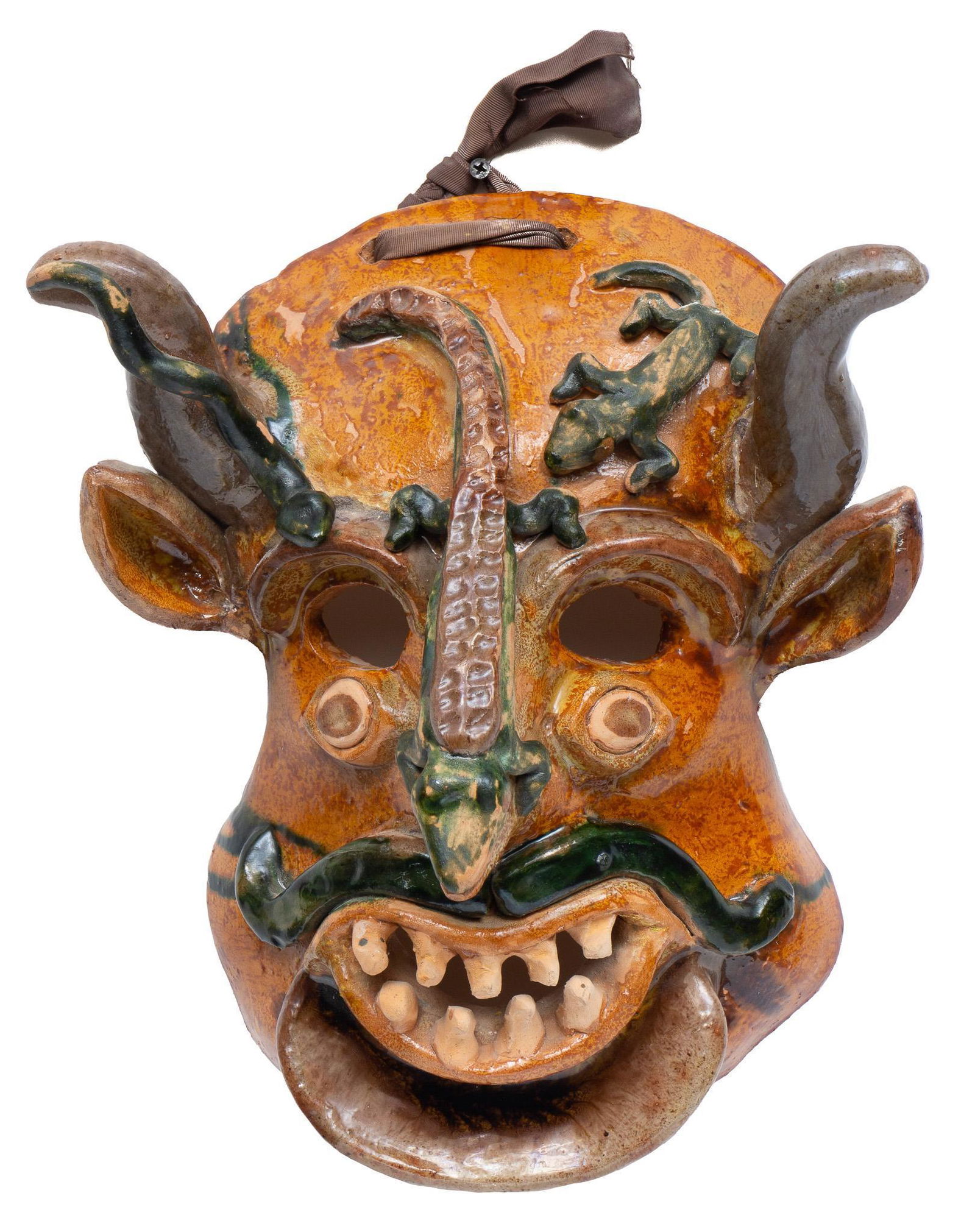 20th C. Ocumicho School Pottery Devil Mask (1 of 2)
