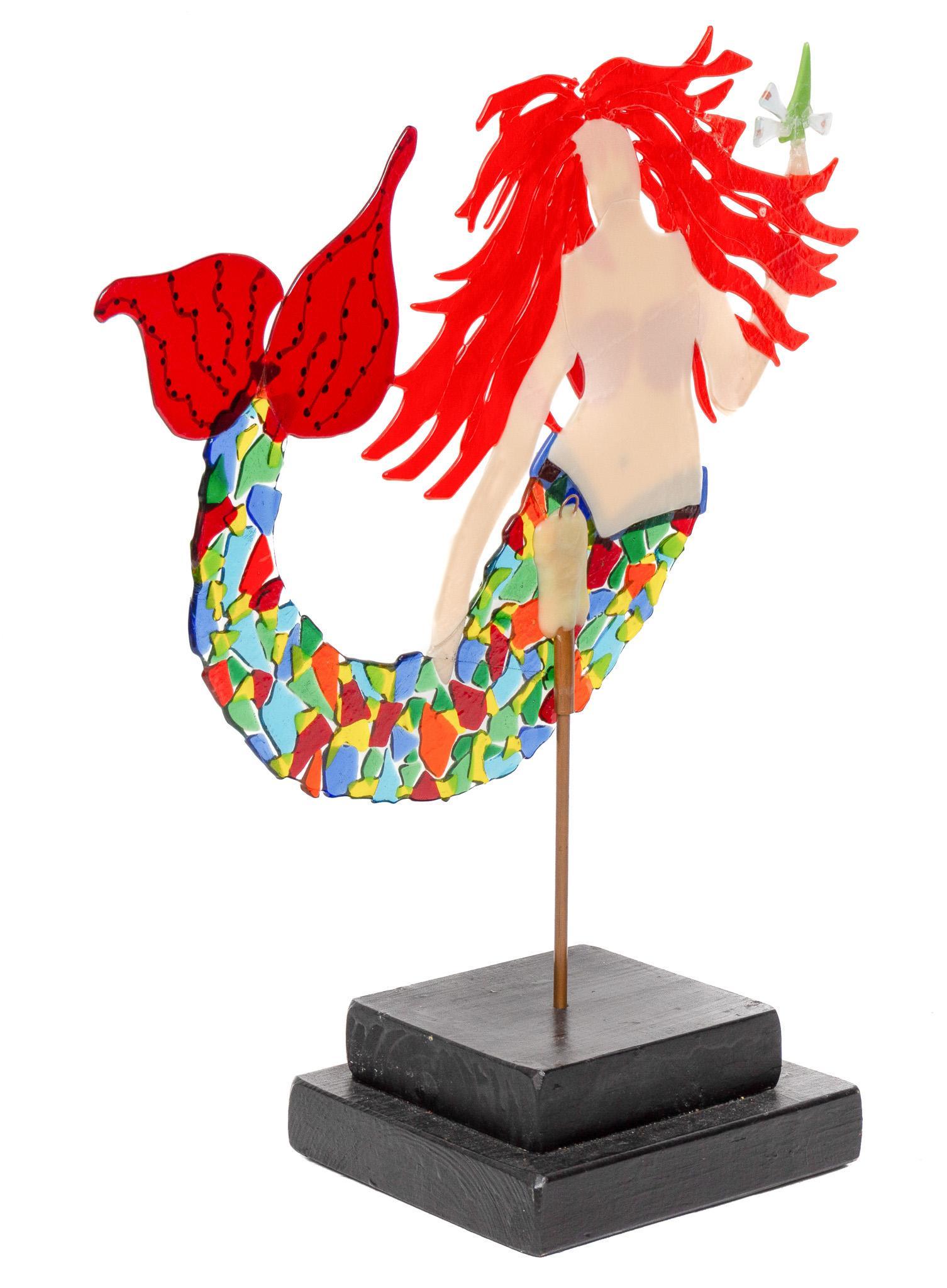 Fantastic Mexican Folk Art Molded Glass Mermaid (1 of 8)