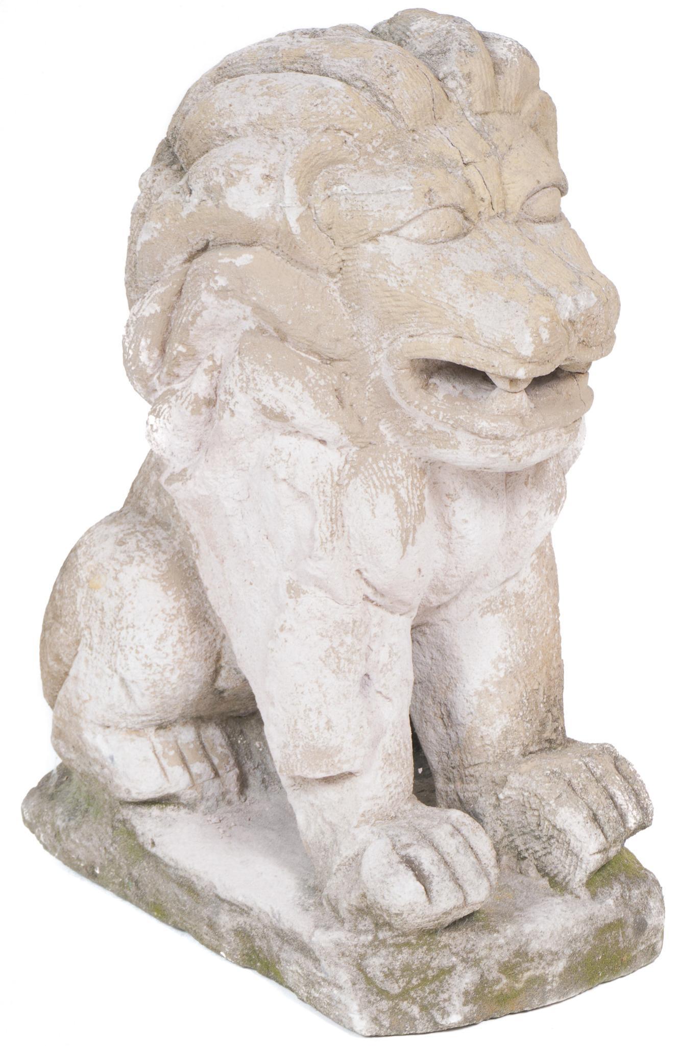 Vintage Lion Garden Statue (1 of 3)