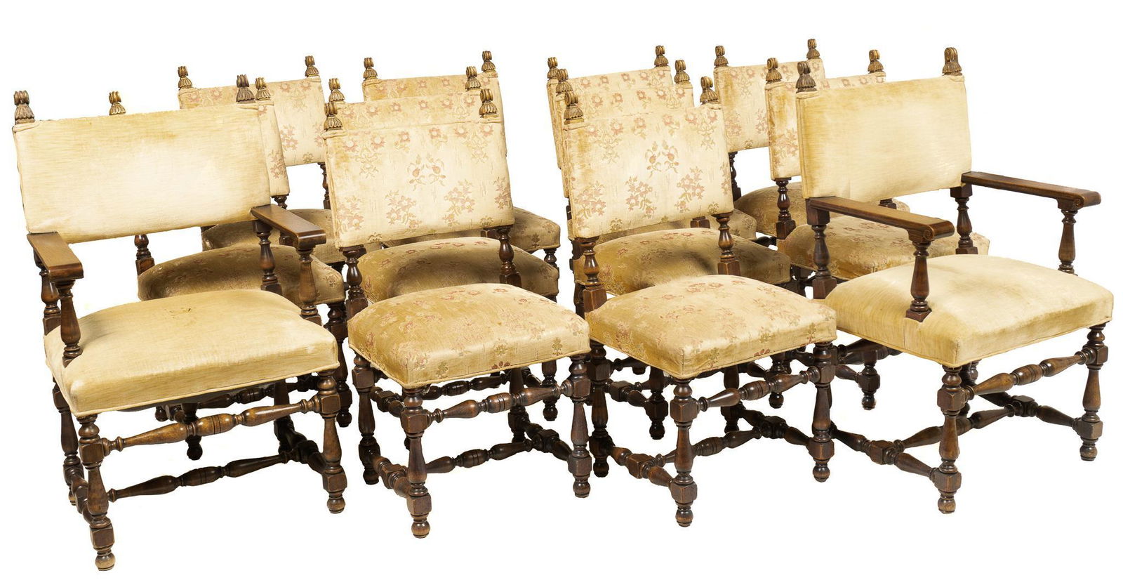 Set of 12 Spanish Revival Style Dining Chairs (1 of 5)