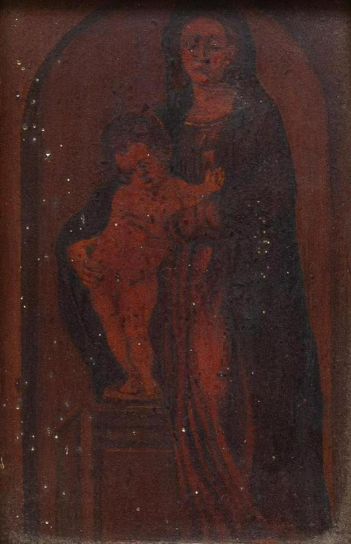19th C. Spanish Colonial School Retablo, Holy Mother (1 of 4)