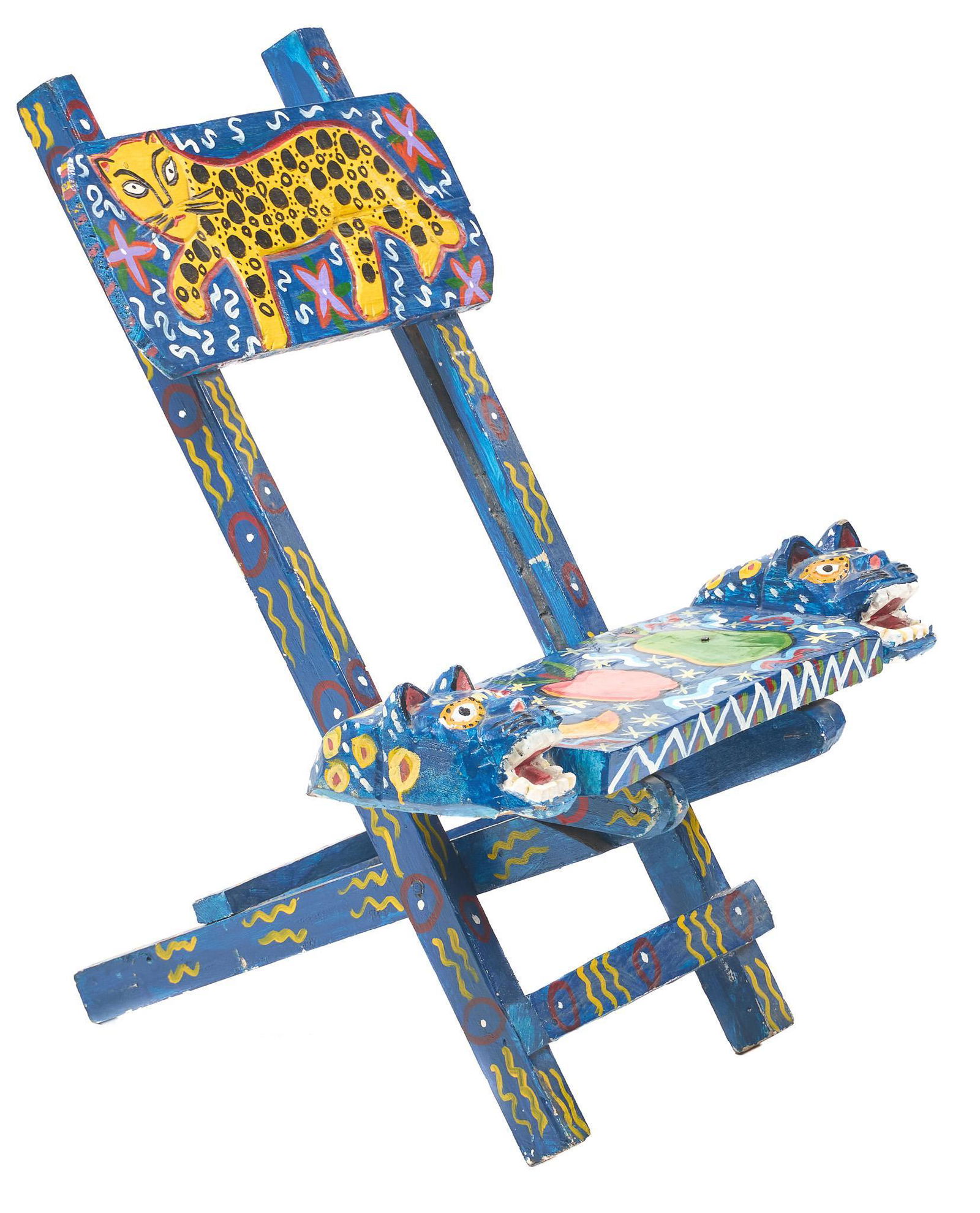 20th C. Mexican Folk Art Jaguar Chair (1 of 6)