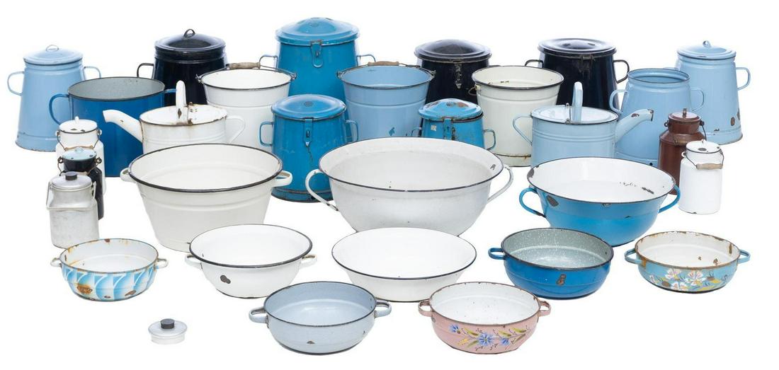 Collection of 30 Vintage Enamel Goods (1 of 7)