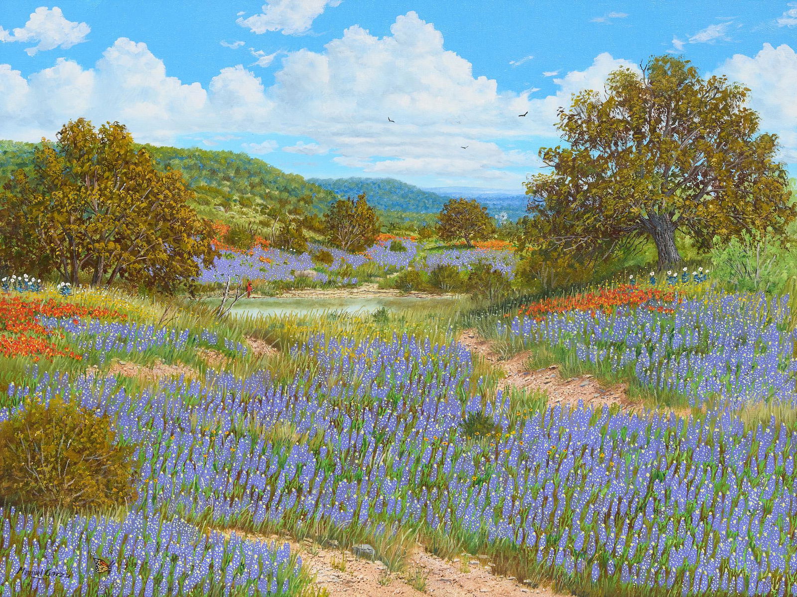 Manuel Garza (b. 1940), Fields of Blue (1 of 4)