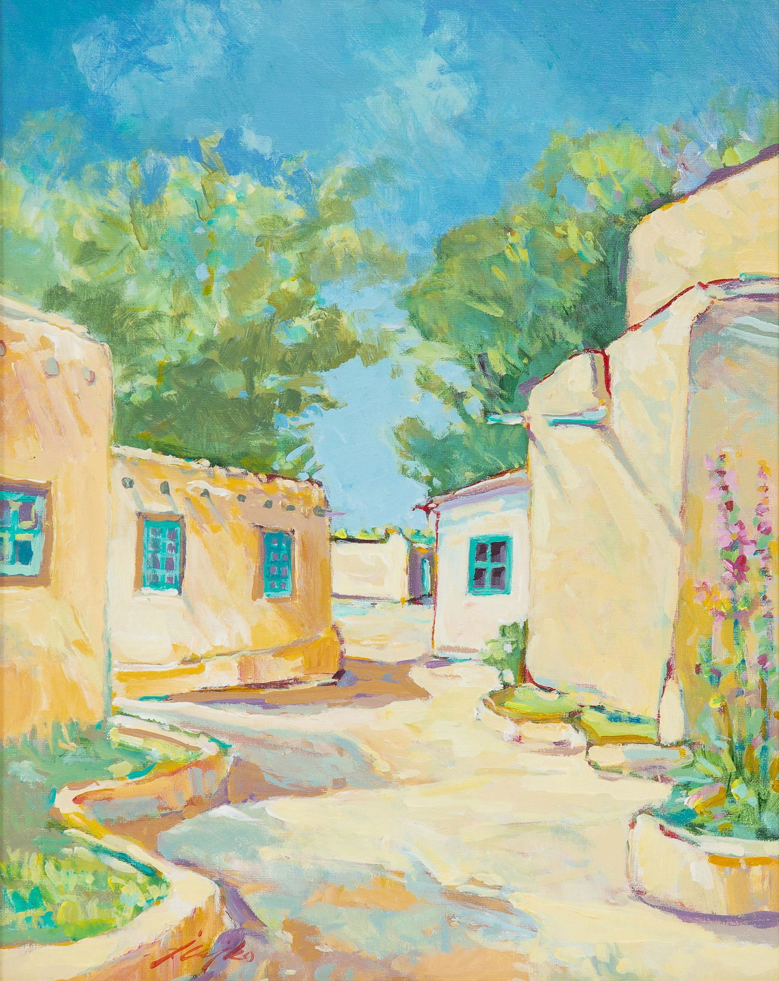 Jerry Cajko  (b. 1941), "Camino del Monte Sol, Casitas" (1 of 5)