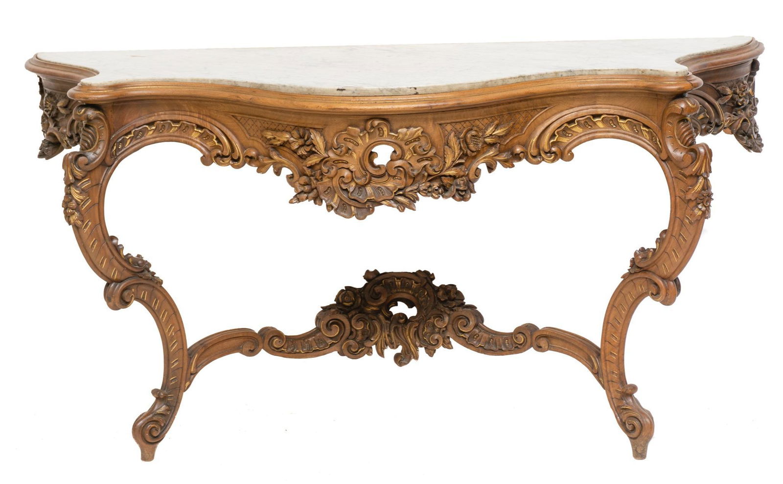 Louis III Style Marble Top Hall Console (1 of 7)