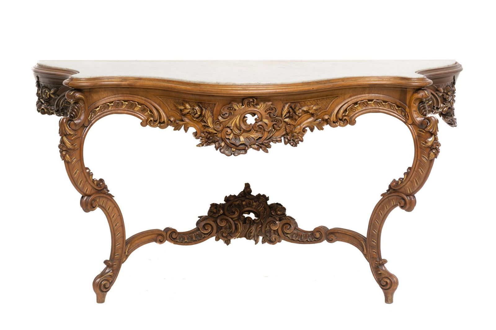 Louis III Style Marble Top Hall Console (1 of 9)