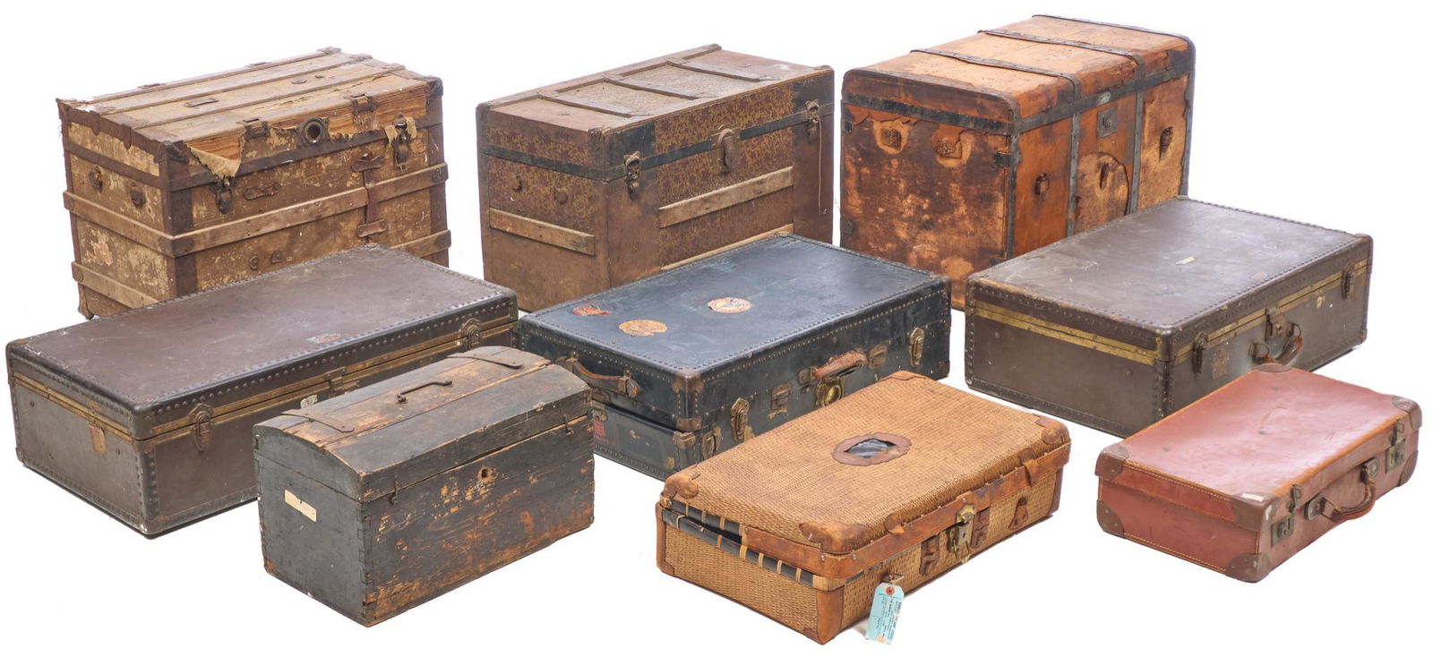 Collection of 9 Vintage Travel Trunks (1 of 19)