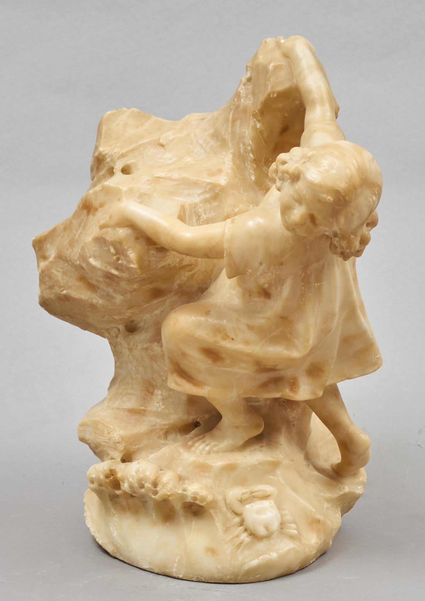 Girl Climbing, Art Nouveau Alabaster (1 of 4)