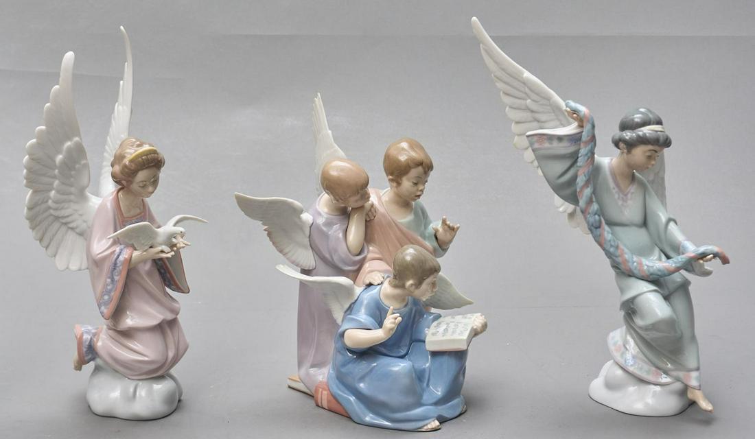 Collection of 3 Lladro Porcelain Figures, Angels (1 of 6)