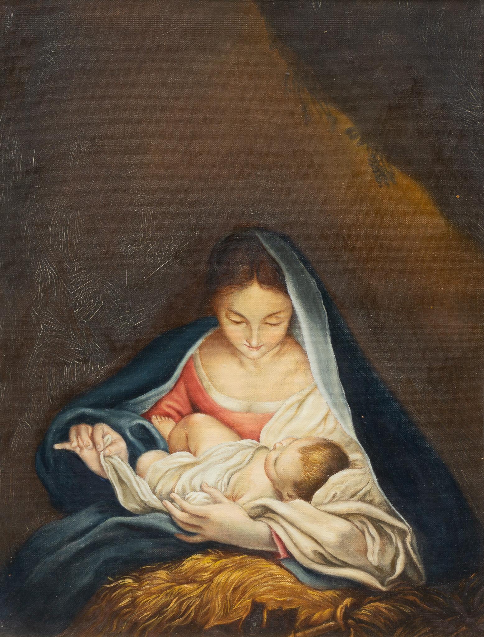 Holy Mother and Child, Oil on Canvas (1 of 3)