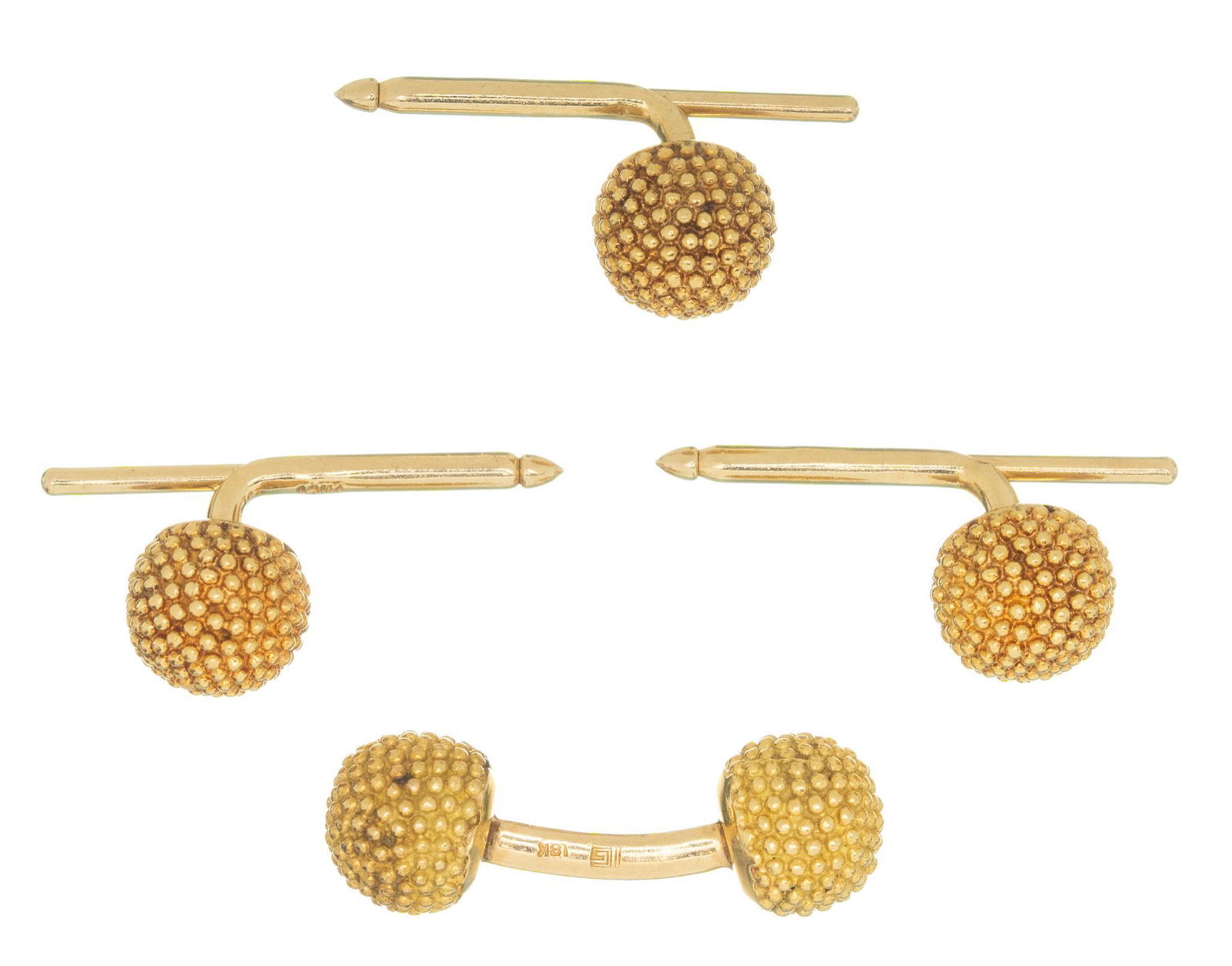 Collection of 18k and 14k Gold Cufflink Shirt Studs (1 of 3)