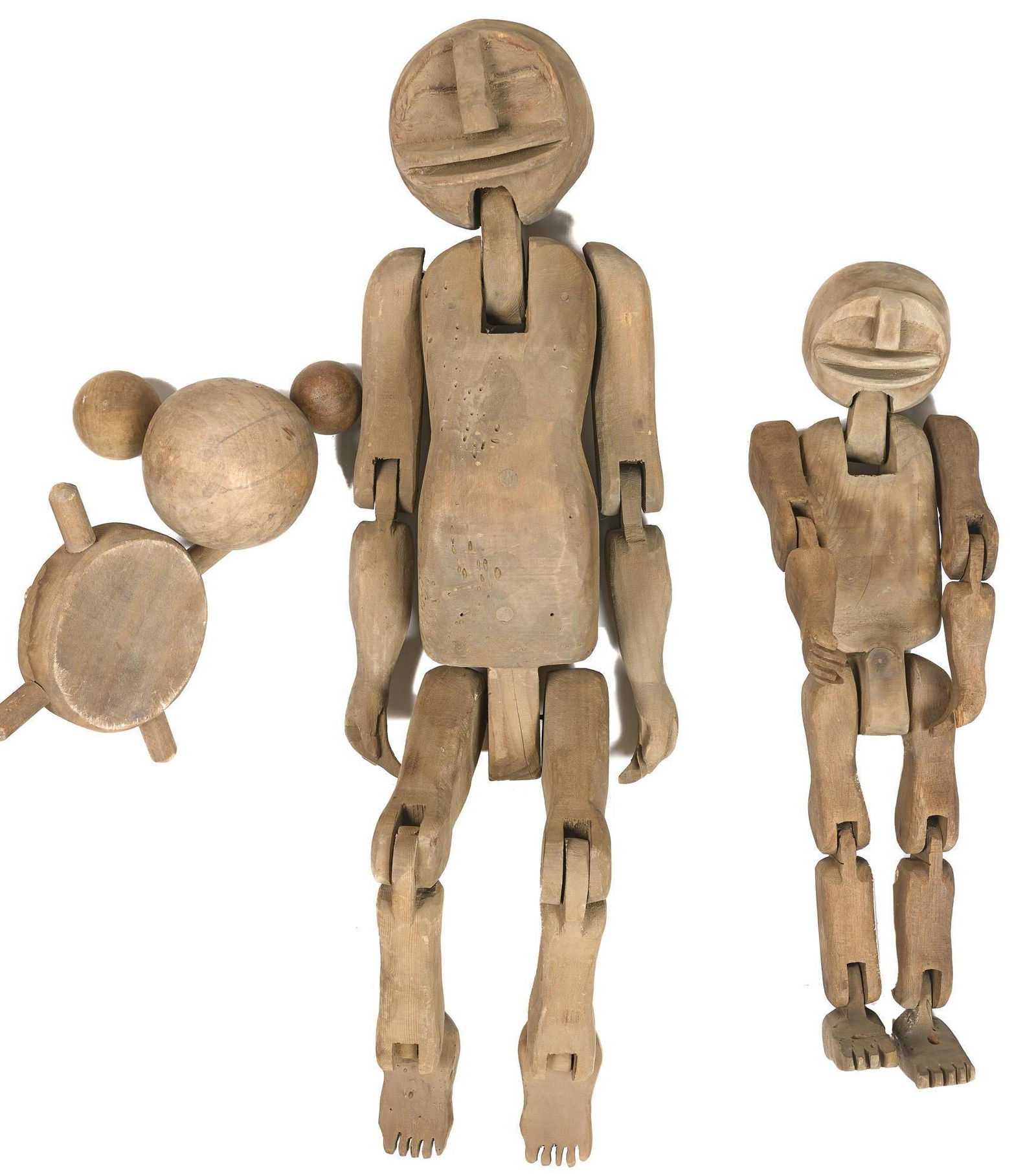 Pascal Verbena, Pair of Wooden Articulated Figures (1 of 4)