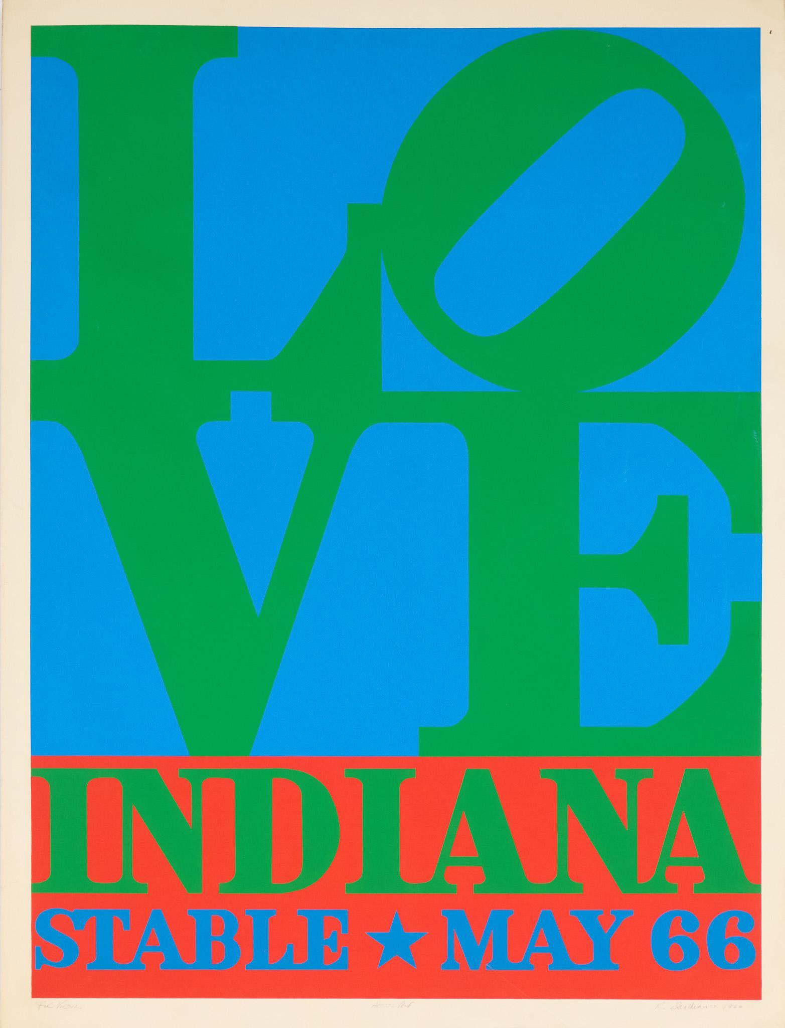 Robert Indiana, Green and Blue "Love" Poster, 1966 (1 of 6)