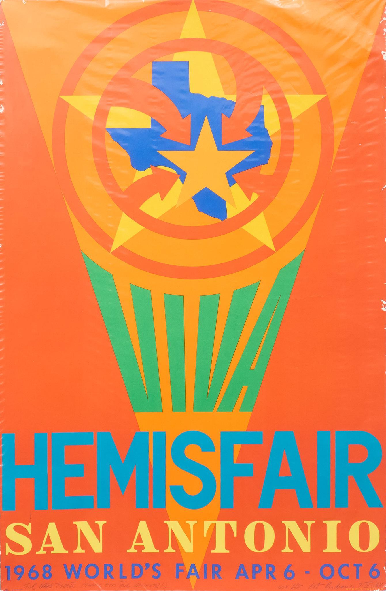 Robert Indiana, Hemisfair San Antonio Signed Poster, (1 of 9)