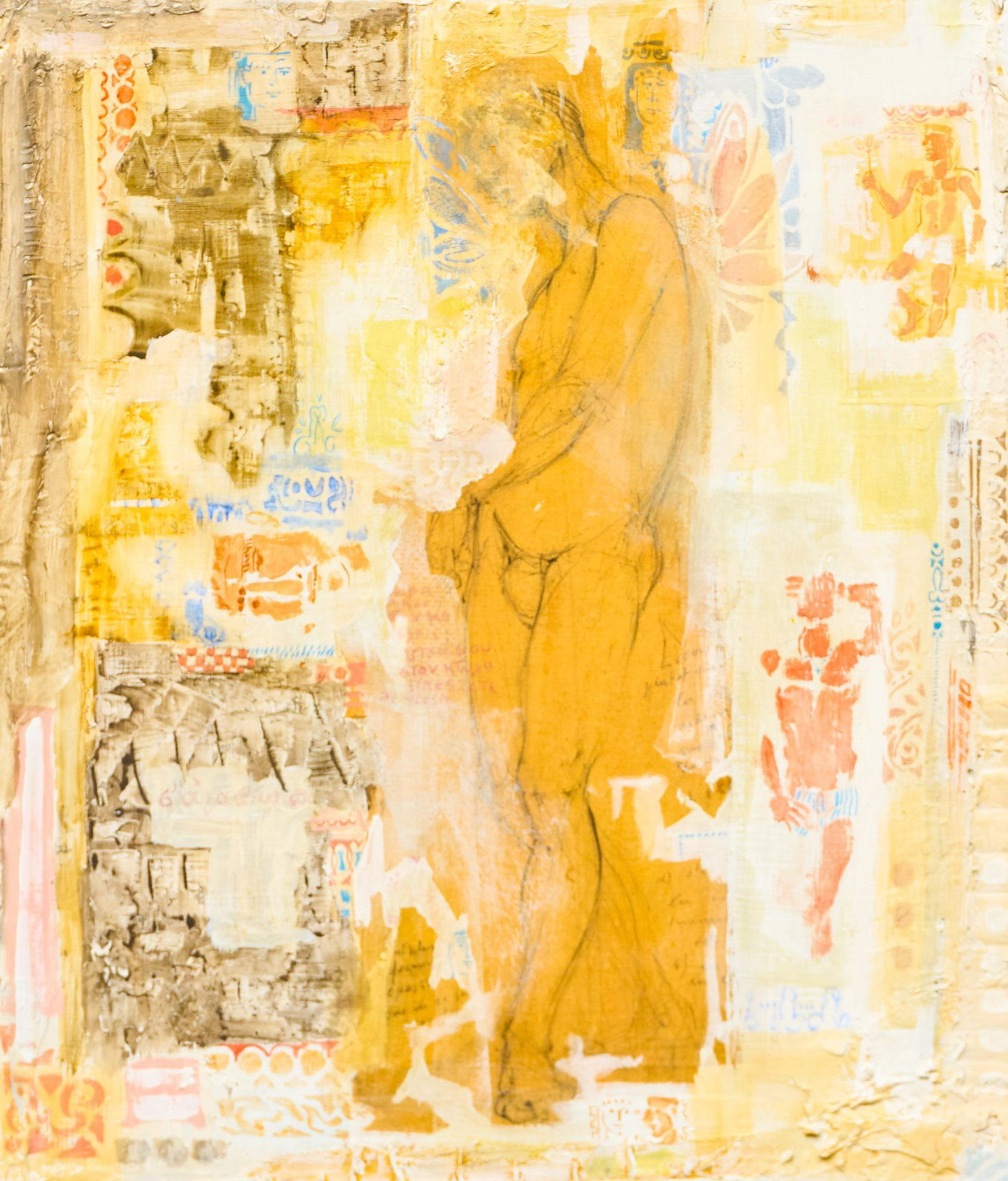 Human Figure Collage: Untitled human figure collage, mixed media, frame: 28.25 x 22.5" We happily provide seamless shipping services on everything we sell. Please email us at shipping@vogtauction.com or call 210-971-5750 f