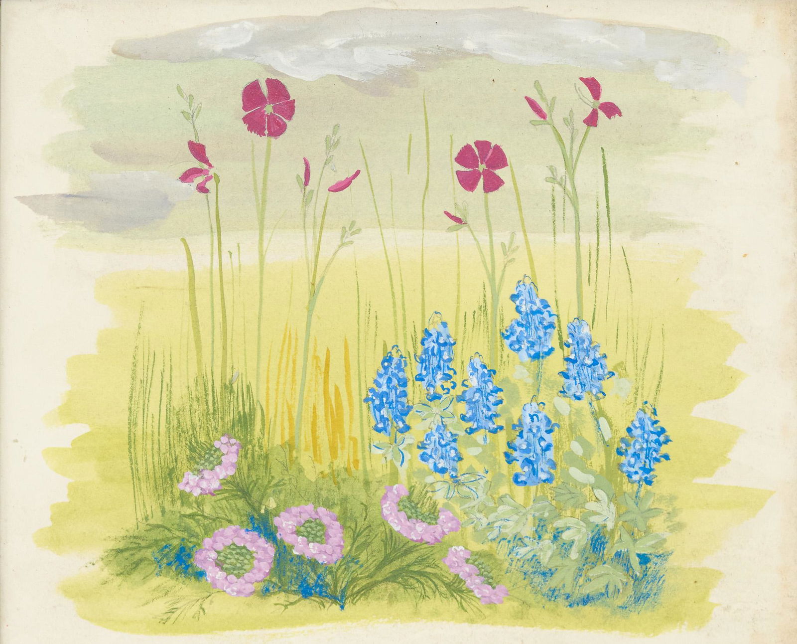 Bluebonnet Landscape, Aquarelle (1 of 5)