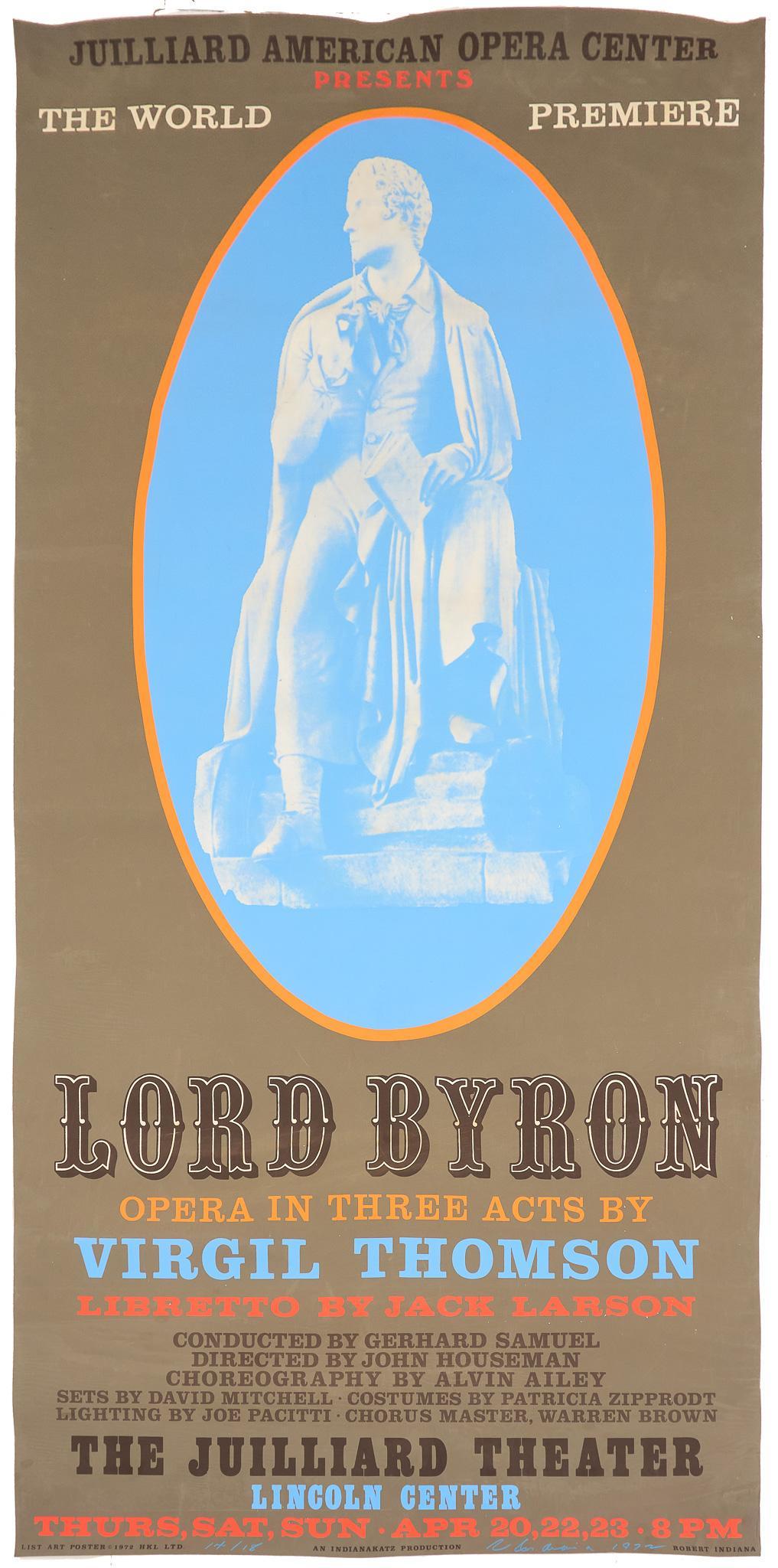 Robert Indiana, "The World Premiere Lord Byron" Poster (1 of 12)