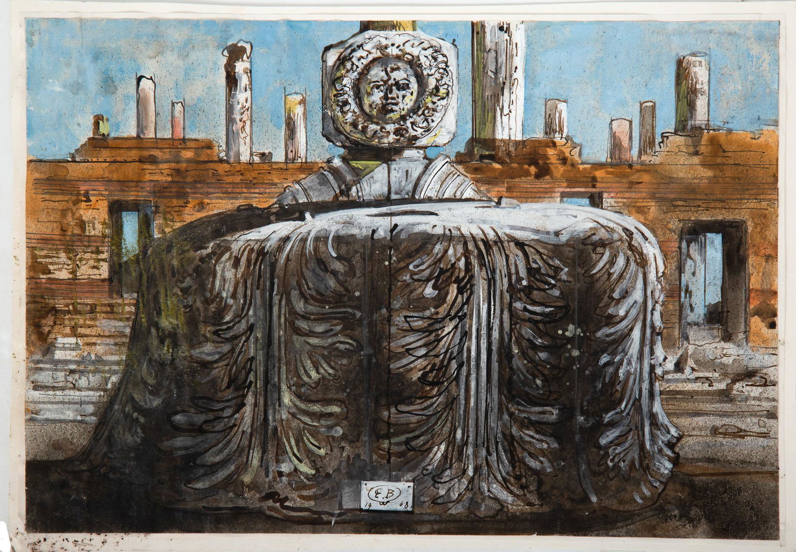 Eugene Berman, "Leptis Magnus Architectural Ruins" (1 of 5)