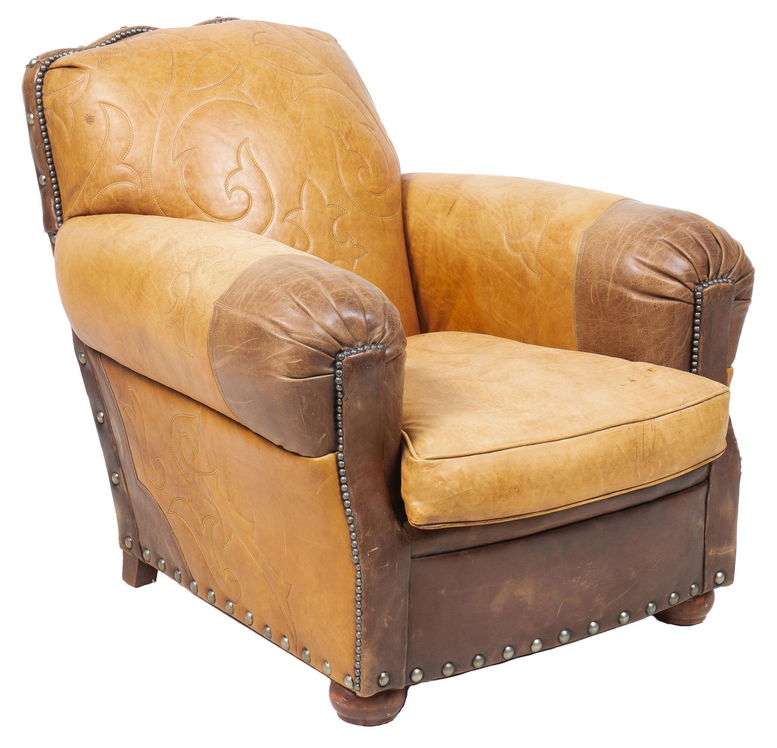 Ralph Lauren Farmhouse Leather Overstuffed Arm Chair (1 of 6)