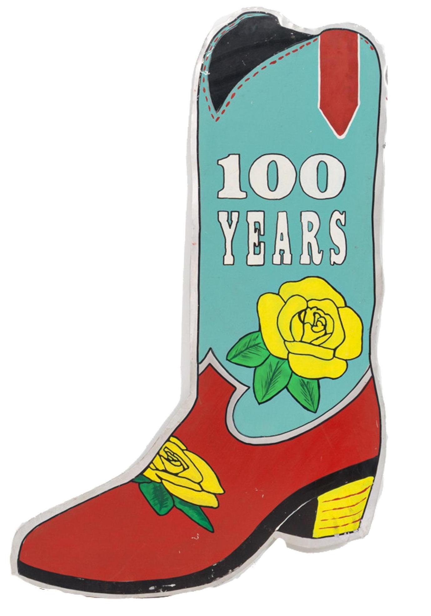 Yellow Rose of Texas Cowboy Boot Sign (1 of 3)