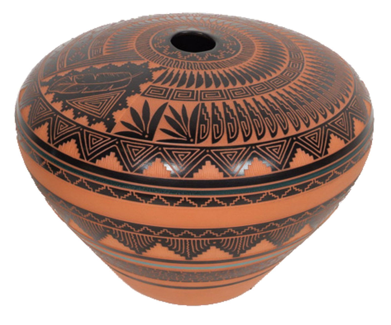 Four Corners Dineh, Navajo Pottery Vase, "The Feather" (1 of 4)