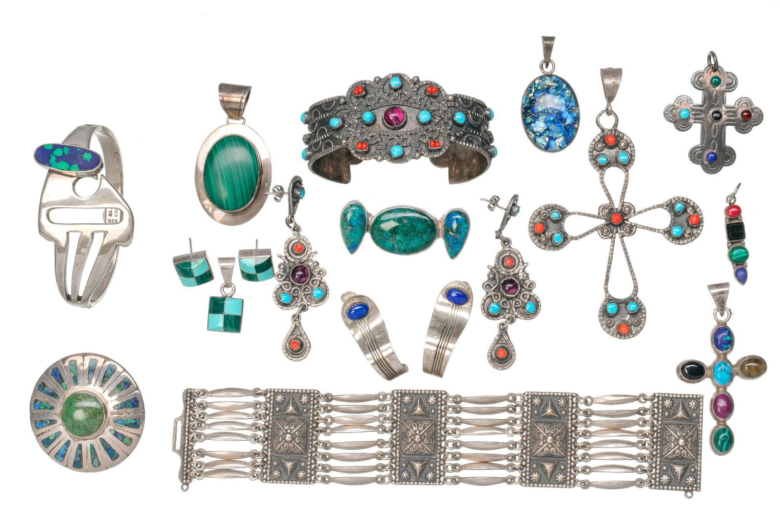 Vintage Mexican Sterling Silver Gemstone Jewelry (1 of 7)