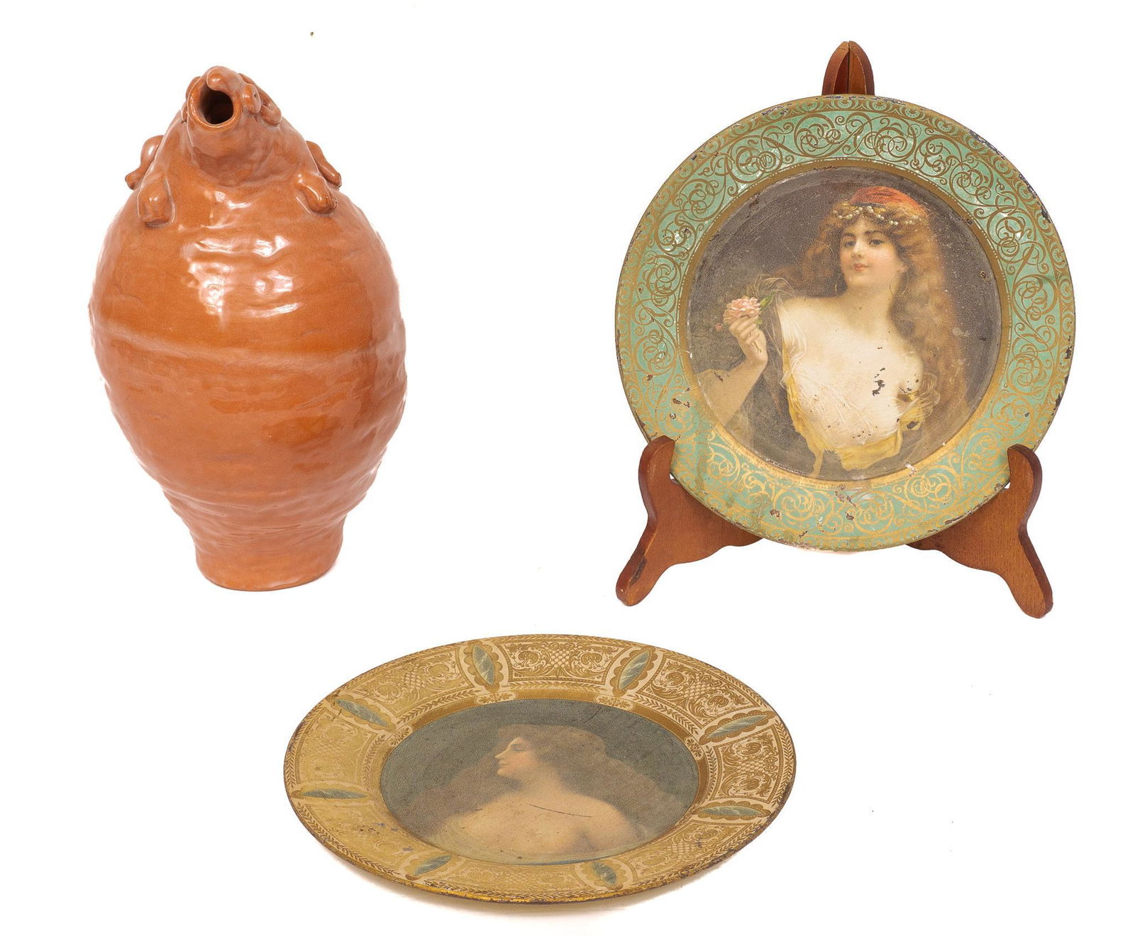 Pair of Coca-Cola Advertising Plates and Chimera Vase (1 of 5)