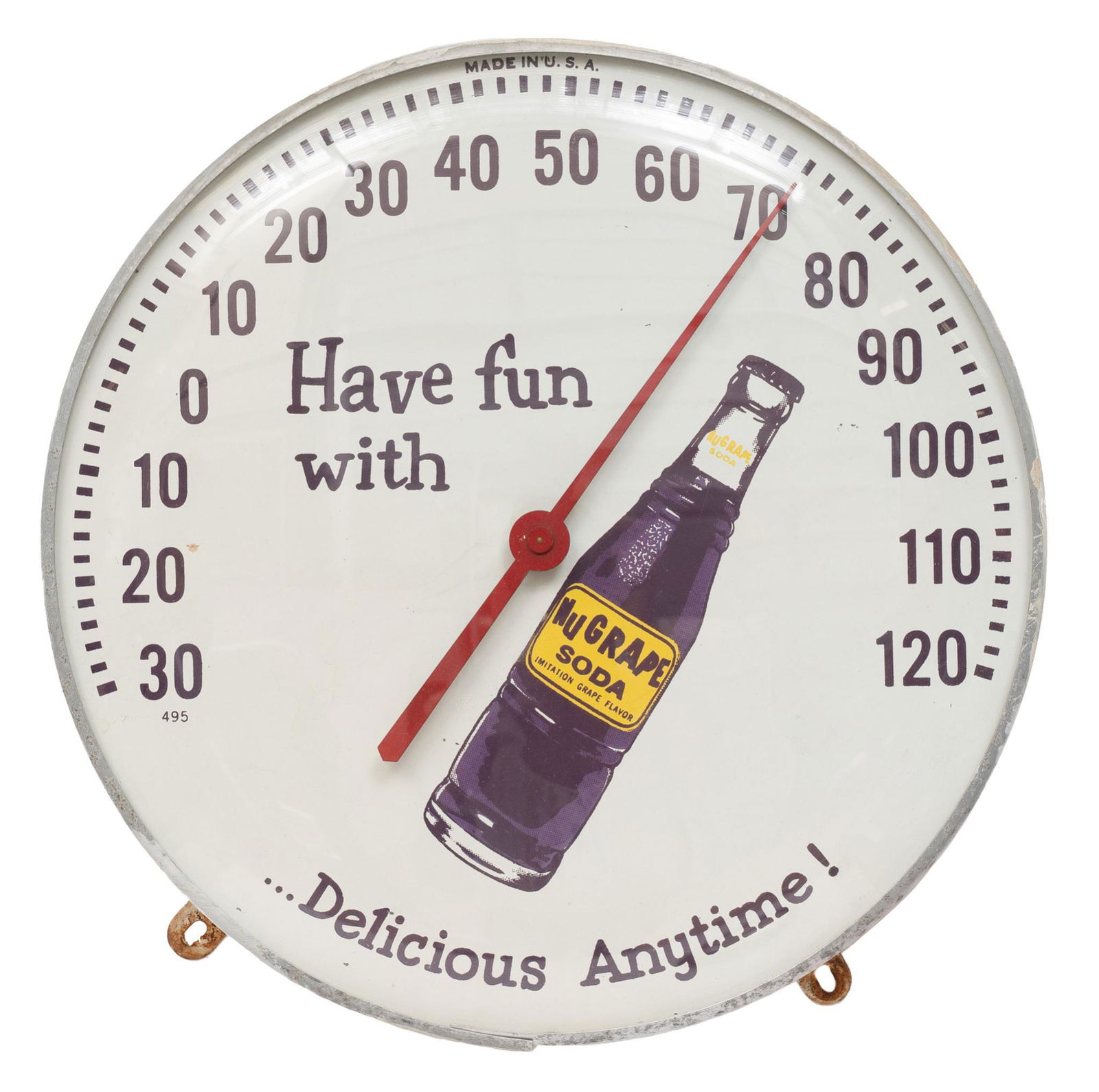 NuGrape Soda Advertising Thermometer (1 of 2)