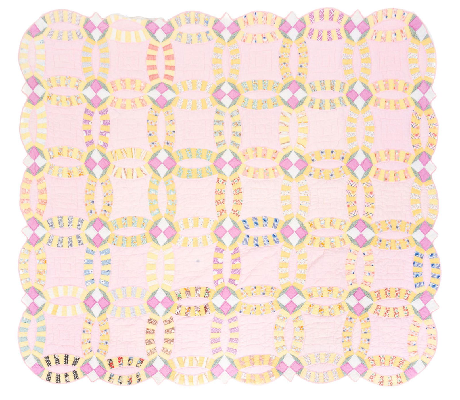 1920s Double Wedding Ring Quilt (1 of 4)