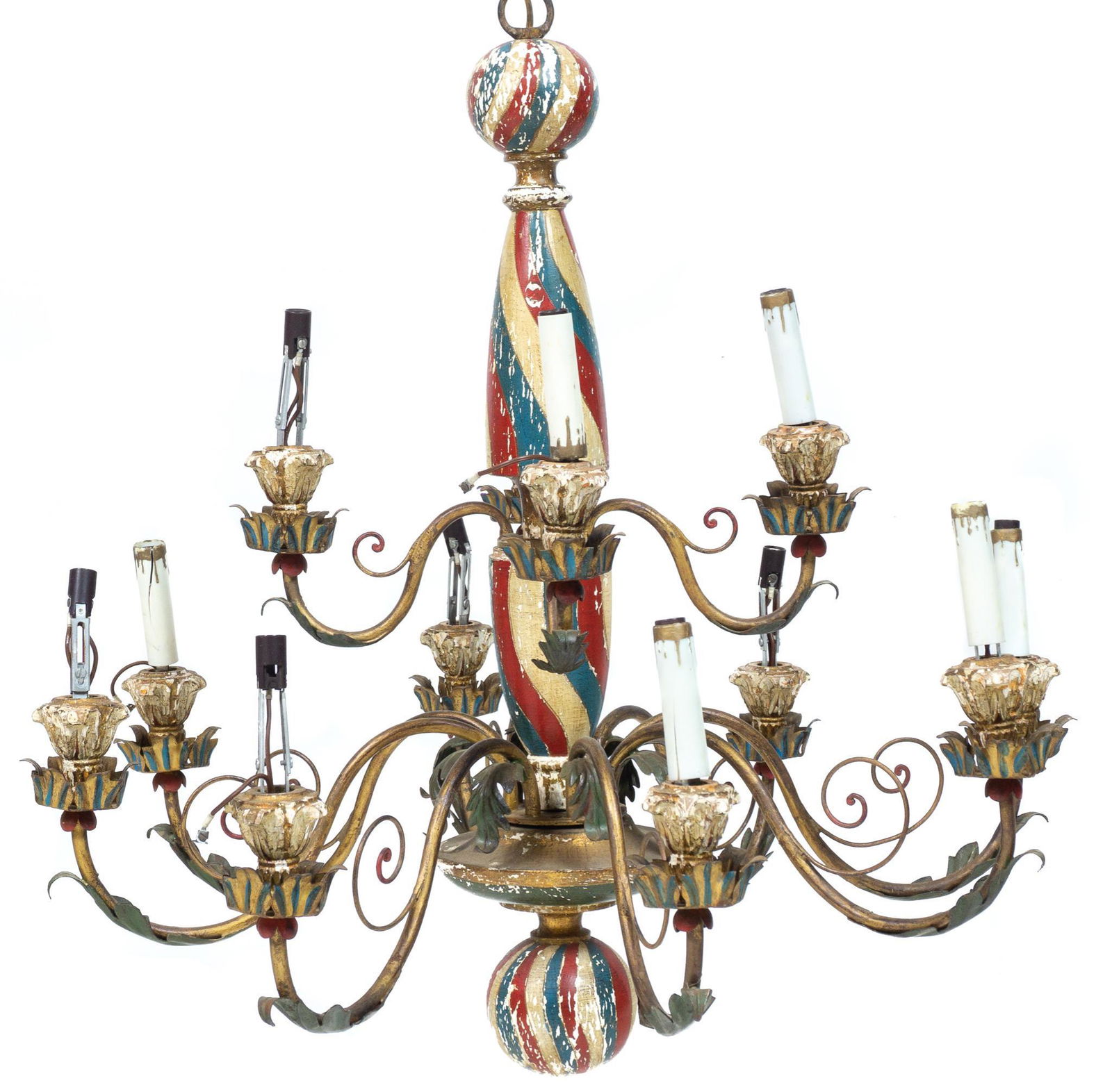 Vintage Barber Shop Pole Turned Chandelier (1 of 3)