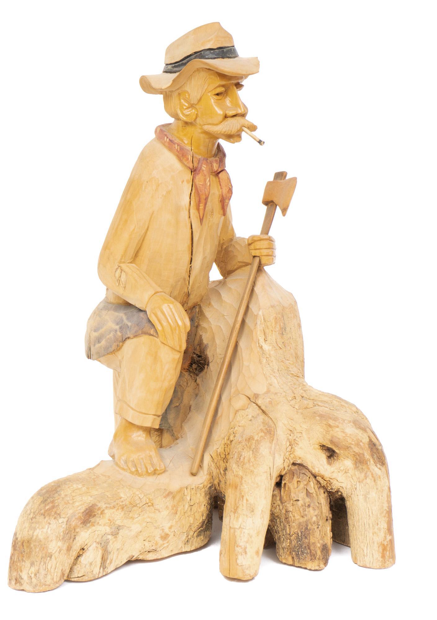 Vintage Carved Cowboy (1 of 4)