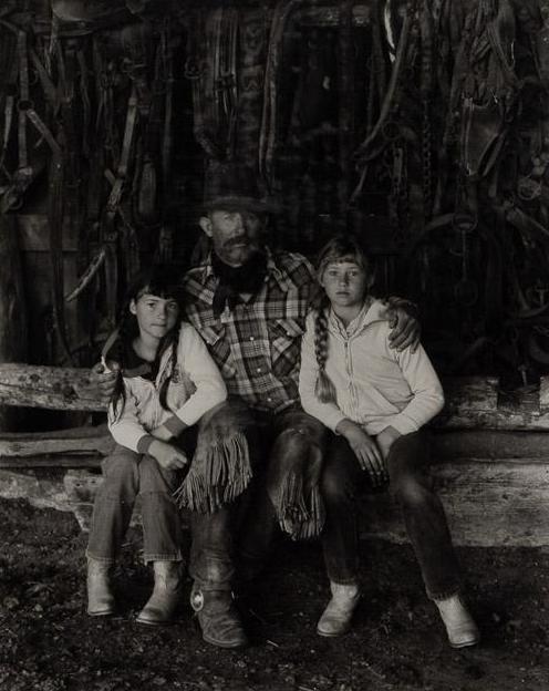 Kurt Markus (B. 1947), "Robin, Merlin, and Rhonda": Kurt Markus (B. 1947), titled "Robin, Merlin, and Rhonda Rupp, Frenchglen, Oregon", photographic print, framed frame: 26"h x 22"w Provenance: A Fort Worth, Texas collection We happily provide seamless