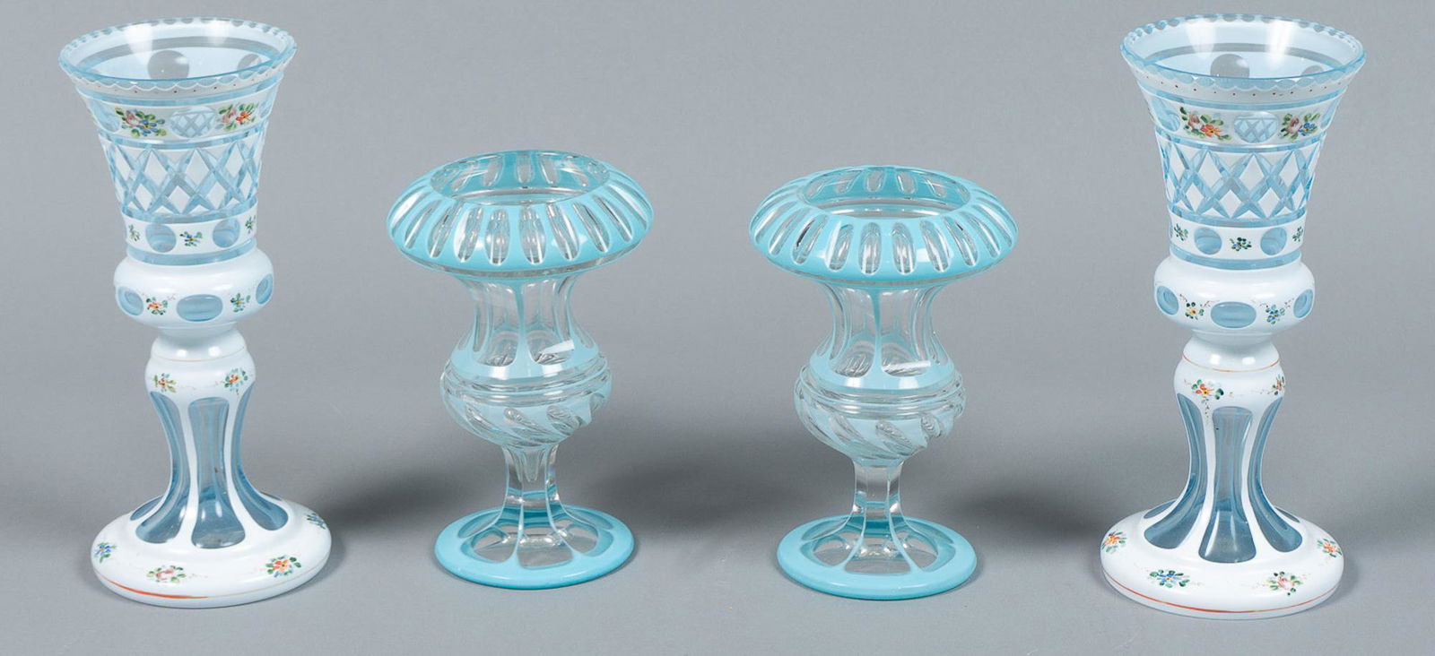 Collection of 4 Art Glass Candle Holders (1 of 8)