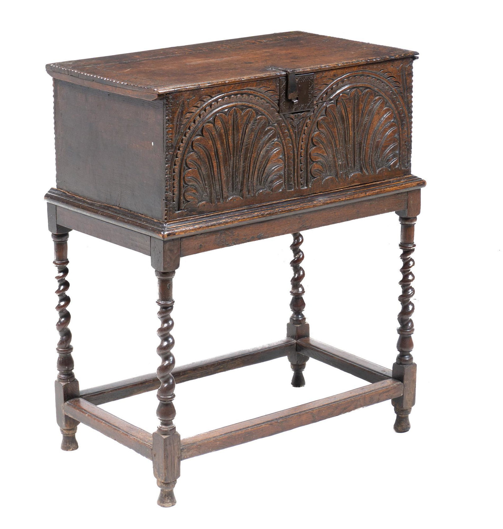 18th C. Barley Twist Valuables Chest on Stand (1 of 5)