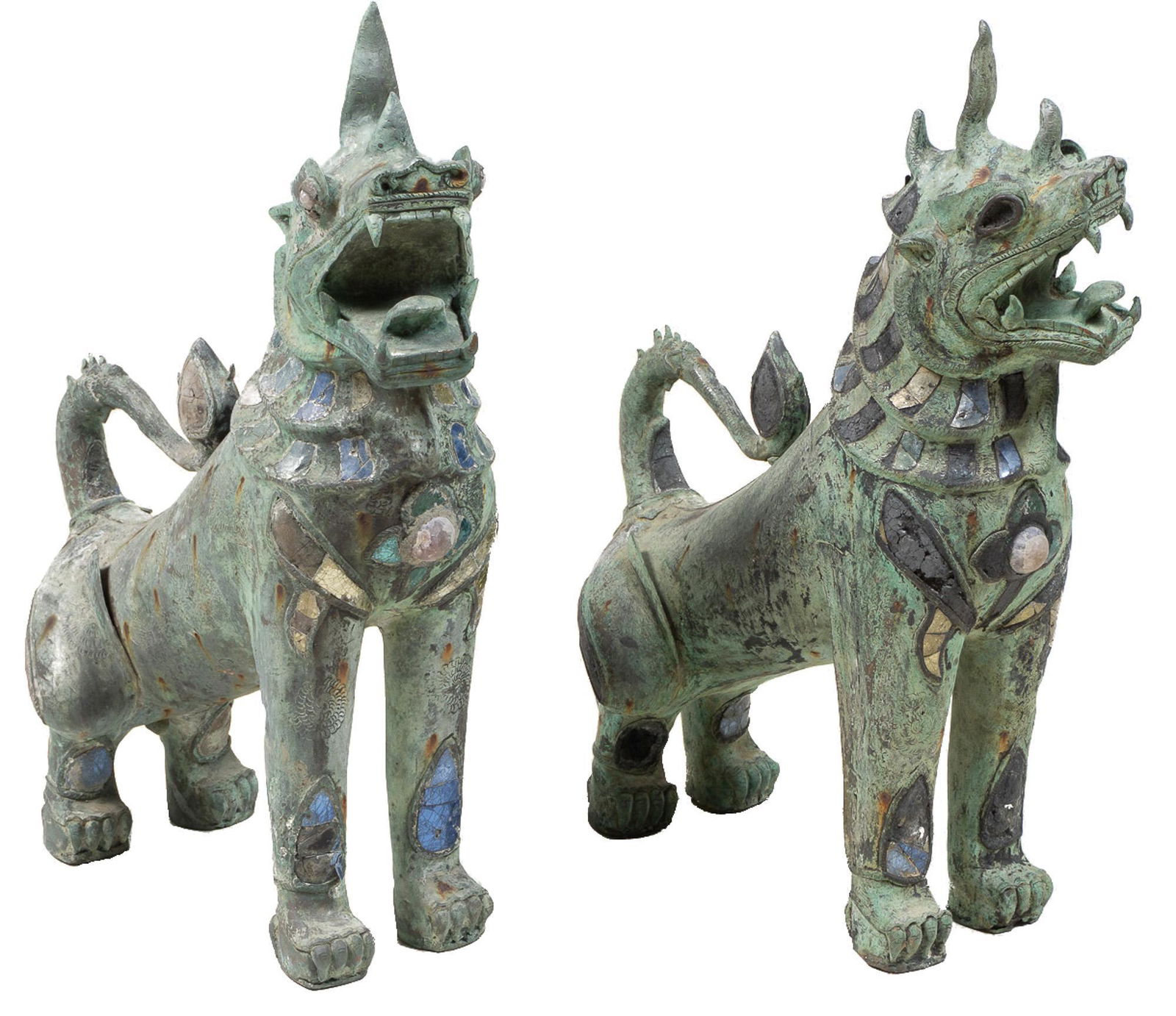 Pair of Bronze Guard Lions (1 of 6)